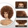 Short Afro Wigs for Black Women 70s Afro Puff Wig Large Fluffy Afro Kinky Curly Wig Synthetic Hair Bouncy and Soft Natural Looking Pink Hair Replacement Wigs for Daily Cosplay Costume (30/33)