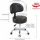 Swivel Rolling Stool Round Chair,Thick Sturdy Padding,Adjustable Stool with Wheels for Doctor,Medical,Massage Salon,Office,Shop(Black) (with Back, Black)