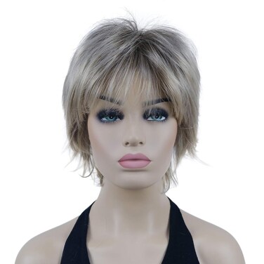 Lydell Short Layered Shaggy Wavy Full Synthetic Wigs (R10-26 Blonde Mixed Dark Root)