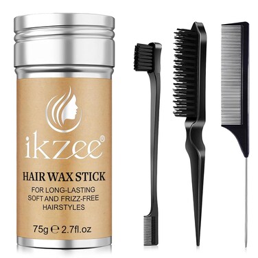 Hair Wax Stick, Slick Stick Brush Set, Styling Wax Stick for Hair, Hair Wax Stick Bristle Brush for Flyaways, Teasing Brush for Hair Styling