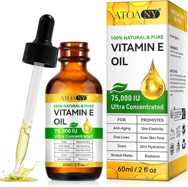 Vitamin E Oil, Vitamin E Oil for Face, 75,000 IU Ultra Concentrated Pure Vitamin E Oil, Organic Vitamin E Oil for Skin