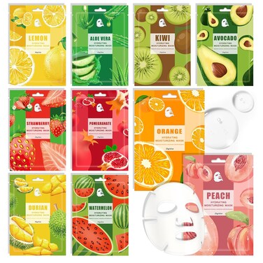 Face Sheet Mask Variety Set,10PCS Moisturizing Clean Facial Paper Sheet Mask for All Skin Types,Hydrating Beauty Sheet Mask Set for Women Men