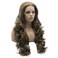 Lushy Hair Wavy Long 24inch Ash Brown Blonde Mix Wig Heat Resistant Heavy Density Realistic Synthetic Lace Front Wig