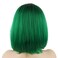 Hair Straight Short 12inch Dark Root Green Ombre Heavy Density Realistic Heat Resistant Synthetic Lace Front Wig