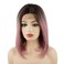 Hair Straight Short 12inch Dark Root Pink Ombre Heavy Density Realistic Heat Resistant Synthetic Lace Front Wig