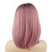 Hair Straight Short 12inch Dark Root Pink Ombre Heavy Density Realistic Heat Resistant Synthetic Lace Front Wig