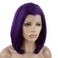 Lace Front Synthetic Wig - Straight Short Silky Two Tone Ombre Purple Root Light Purple Half Hand Tied Heat Friendly Heavy Density Realistic Wig