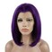 Lace Front Synthetic Wig - Straight Short Silky Two Tone Ombre Purple Root Light Purple Half Hand Tied Heat Friendly Heavy Density Realistic Wig