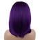 Lace Front Synthetic Wig - Straight Short Silky Two Tone Ombre Purple Root Light Purple Half Hand Tied Heat Friendly Heavy Density Realistic Wig
