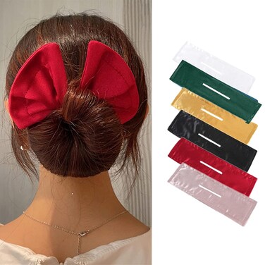 6 pcs Deft Hair Bun Maker Hair Bun Tool Magic Clip Hair Bun Maker Hairstyle Twister Flexible Reusable Elastic Bands for Girl Women Hairstyle Tool (A)