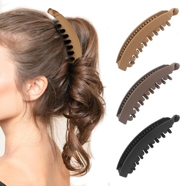 Banana Hair Clips for Women 4.75'' Large Claw Banana Clips for Thick Hair Cute Accessories 3pack