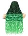 Goddess Faux Locs Crochet Hair- 24 Inches 8 Packs 112 Strands Pre Looped Ombre Black to Green,Soft Synthetic Hair Extensions, Soft Locs with Long Curly Ends(24"-8 (24 Inches (Pack of 8), T1B/Green)