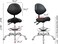 Saddle Stool Chair with Back Support Footrest, Heavy-Duty(350LBS), Hydraulic Rolling Swivel Adjustable Stool Chair for Salon Spa Beauty Massage Dental Clinic Home Office Use(Black)