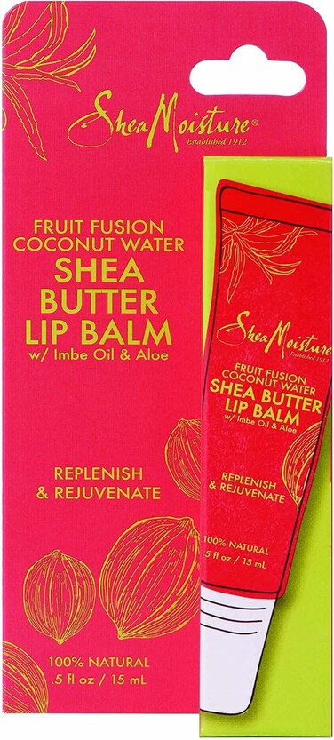 Shea Moisture Fruit Fusion Coconut Water Butter Lip Balm Care for Unisex, 0.5 Ounce