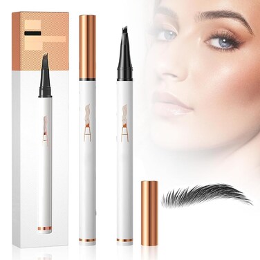 Eyebrow Tattoo Pencil 4 Fork Tip 3D Microblading,2024 New Magic Eyebrow Pencil 4-Tip Eyebrow Pencil Natural Makeup Fine Stroke,Upgraded Eye Brown Makeup Long-Lasting (Black)