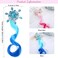 2 Pcs Colored Hair Extensions for Kids Snowflake Clips Rainbow Curly Hair Extensions Rhinestone Braided Ponytails Gradient Accessories for Little Girl Toddler Women Cosplay Dress Up