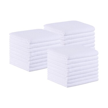 Arkwright Bleach Proof Salon Towels Bulk - Pack of 24 - Ultra Soft, Gentle Microfiber, Highly Absorbent &amp; Quick Dry Spa Facial Towel for Hair Stylist, Nail Shop, and Esthetician, 16 x 27 in, White