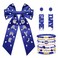 Game Day Accessories Outfits for Women Game Day Hair Bows Beaded Football Hair Bow Clips Large Silky Satin Hair Ribbons Heishi Bracelets Tassel Earrings Team Spirit Football Mom Accessories Gifts