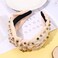 NVENF Rhinestone Knotted Headbands for Women, Crystal Beaded Jeweled Headbands, Top Knot Headbands Womens Fashion Hairbands Summer Hair Accessories (B-Beige)
