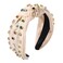 NVENF Rhinestone Knotted Headbands for Women, Crystal Beaded Jeweled Headbands, Top Knot Headbands Womens Fashion Hairbands Summer Hair Accessories (B-Beige)