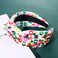 Christmas Headband for Women Holiday Christmas Accessories Xmas Tree Snowflake Reindeer Candy Cane Knotted Headband Jeweled Crystal Pearl Wide Top Knot Headband Festive Holiday Hair Accessory Gifts