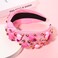YAHPERN Valentines Day Headband for Women Red Pink Heart Knotted Headband Jeweled Rhinestone Crystal Wide Top Knot Hairband Valentines Day Hair Accessories Holiday Gifts (Pink Heart)