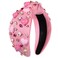 YAHPERN Valentines Day Headband for Women Red Pink Heart Knotted Headband Jeweled Rhinestone Crystal Wide Top Knot Hairband Valentines Day Hair Accessories Holiday Gifts (Pink Heart)
