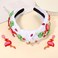 Jeweled Boho Knotted Rhinestone Crystal Wide Top Knot Headband for Women - Tropical Vacation Outfits Hair Accessory (Flamingo 1)