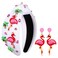 Jeweled Boho Knotted Rhinestone Crystal Wide Top Knot Headband for Women - Tropical Vacation Outfits Hair Accessory (Flamingo 1)
