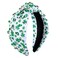 NVENF St.Patrick's Day Headband for Women Green Shamrock Knotted Headbands Rhinestone Crystal Lucky Leaf Embellished Wide Top Knot Headbands St.Patrick's Day Accessories Outfits Gifts (Printed 2)