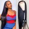 Straight Lace Front Wigs Human Hair 13x4 HD Transparent Lace Frontal Wigs 180% Density Straight Human Hair Pre Plucked with Baby Hair 24Inch Straight Lace Front Wigs for Black Women Natural Color