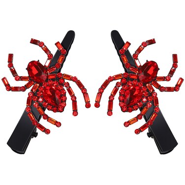 Halloween Hair Clips Gothic Large Red Spider Alligator Duckbill Hair Pins for Women Halloween Hair Accessory Cosplay Costume Party Hair Pieces