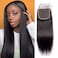 N/C Straight Lace Closure Human Hair 4x4 Free Part Closure Brazilian Virgin Human Hair Closure Top Closure With Baby Hair Natural Color(16inch)