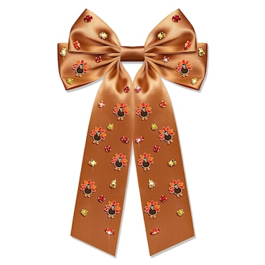Thanksgiving Hair Bows for Women Autumn Fall Hair Bow Clips Gobble Turkey Maple Leaf Hair Bows Big Orange Satin Hair Ribbons Bows Thanksgiving Fall Accessories Costume Outfits Gifts (Pattern A3)