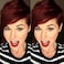 Divine Hair Synthetic Short Pixie Cut Wig Burgundy Natural Straigt Hair Cosplay Halloween short Wine Red Wigs With Bangs For White Black Women (Burgundy)