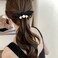 4 Pcs Rabbit Ear Bow Pearl Scrunchie Hair Ties Love Heart Shape Bunny Ear Scrunchies High Stretch Durable Ponytail Rope Hair Bands Headdress Accessories for Women Girls (Black, Gray)