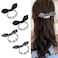 4 Pcs Rabbit Ear Bow Pearl Scrunchie Hair Ties Love Heart Shape Bunny Ear Scrunchies High Stretch Durable Ponytail Rope Hair Bands Headdress Accessories for Women Girls (Black, Gray)
