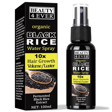 Hair Growth Serum for Women &amp; Men - Black Rice Water Spray, Hair Loss Treatment for Damaged, Dry Hair, Hair Regrowth with Castor Oil and Ginger for Thicker, Longer, Fuller Hair