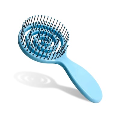 RAIN&rsquo;S SECRET Lollipop Shaped Mini Detangling Hair Brush for Women,Men,Kid, Wet/Dry Hair,Pocket Detangler for Outing or Traveling (blue)