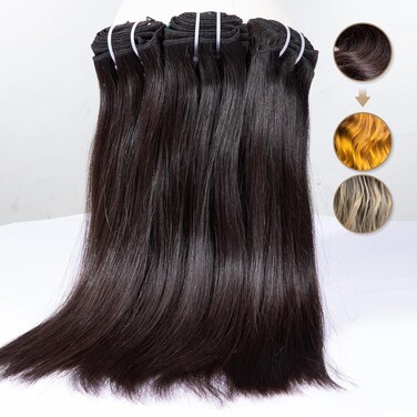 Lift 613 Natural Raw Indian Temple Hair Silk Straight 3 Bundles Unprocessed Human Hair Wavy Weave Extensions(12"14"16")