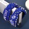 YAHPERN Football Headband for Women Blue Spirit Day Accessories Beaded Game Day Headbands Accessories Outfits Rhinestone Crystal Jeweled Knotted Headband Game Day Party Favors