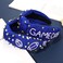 YAHPERN Football Headband for Women Blue Spirit Day Accessories Beaded Game Day Headbands Accessories Outfits Rhinestone Crystal Jeweled Knotted Headband Game Day Party Favors