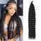 Ocean Wave Crochet Hair 30inch 4packs Deep Wave Crochet Hair Ocean Wave Braiding Hair Crochet Braids Synthetic Braids Wet and Wavy Braiding Hair For Black Women (#1B, 30inch4packs)