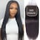 5x5 Transparent HD lace closure human hair Straight Invisible Lace 150% Density 12A Real Transparent Lace Closure Virgin Human Hair Frontal Closure Pre Plucked With Baby Hair Natural Black 16Inch