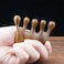 100% Natural Handmade Pure wood Five-tooth meridians comb portable gold wire sandalwood comb wide tooth head scalp meridians scraping massage comb Wooden Comb for Men and Women (Small Octopus)