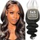 5x5 Transparent HD Lace Closure Only Body Wave Hair Closure Invisible Lace Closure 12A Brazilian Virgin Remy Human Hair Frontal Closure 100% Human Hair Extensions Pre Plucked Natural Black 12 Inch