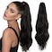 Meepo 20 inch Ponytail Extensions Drawstring Claw - Clip in Ponytail hair extension Curly Drawstring Ponytail Dark Brown Curly Wavy body pony tail hair extainson Claw Synthetic Hairpiece for Black