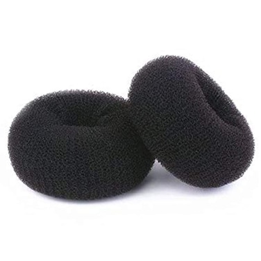 Hair Donut Bun Maker, 2PCS Large Ring Style Bun Shaper for Thick and Long Hair (3.5 Inch/Black)