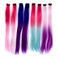 Rainbow Ombre Faux Hair Clip In Extensions Colored Hair Streaks 8 Pack