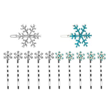 12 Pcs Bobby Pins Christmas Snowflake Hair Clips Wedding Hair Pins Bridal Hair Accessories Hair Buckle Barrettes for Girls Women